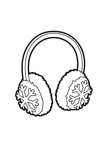 Winter Earmuffs Coloring Page For Kids