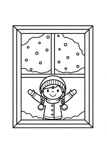 Winter Window Wonder: A Coloring Adventure