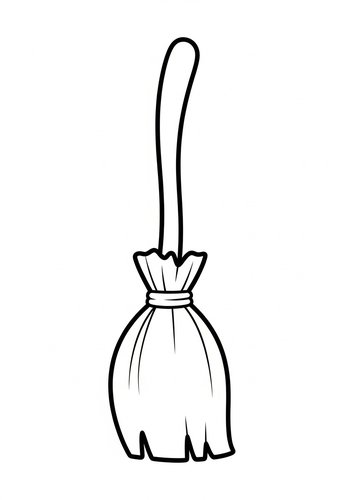 Witch Broom Coloring Page For Spooky Fun