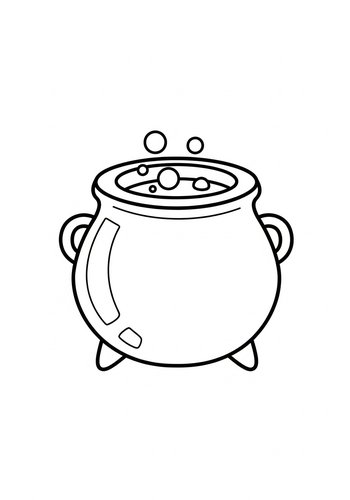 Witch's Brew Cauldron Coloring Page