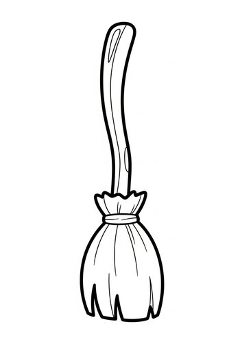 Witch's Broom Coloring Page: Spooky Fun