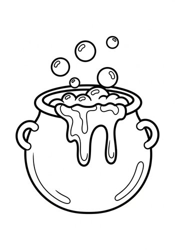 Witch's Cauldron Coloring Page