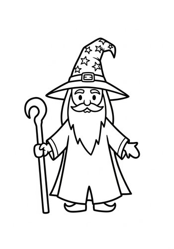 Wizard Coloring Page For Kids
