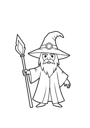 Wizard Coloring Page For Kids