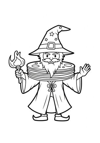 Wizard Coloring Page: Magic Fun