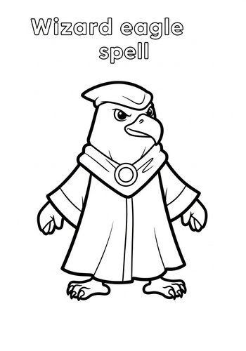Wizard Eagle Coloring Page: A Magical Bird