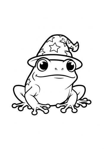 Wizard Frog Coloring Page: A Magical Amphibian