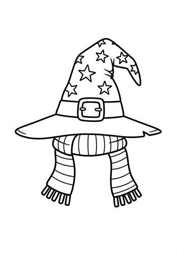 Wizard Hat And Scarf - Coloring Fun