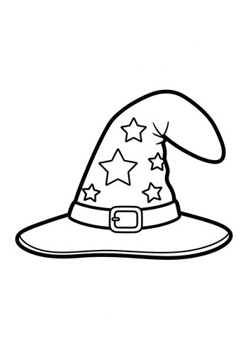 Wizard Hat Coloring Page: Starry And Magical