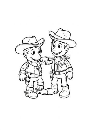 Woody The Cowboy Sheriff Arrests A Bandit Coloring Page