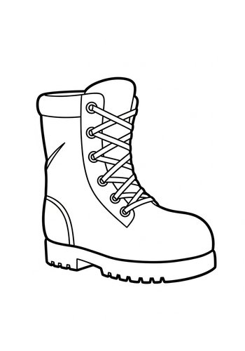 Work Boot Coloring Page: Step Into Adventure