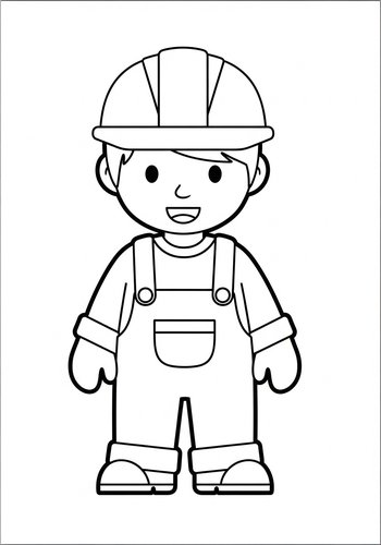Worker Coloring Page: Build And Imagine