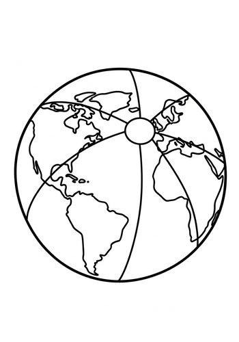 World Globe Coloring Page For Kids