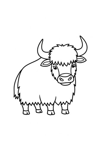 Yak Coloring Page - Himalayan Wonder