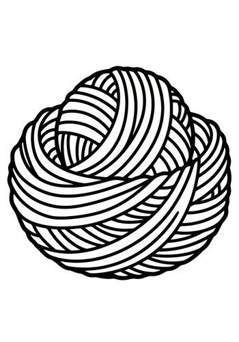 Yarn Ball Coloring Page For Craft Lovers
