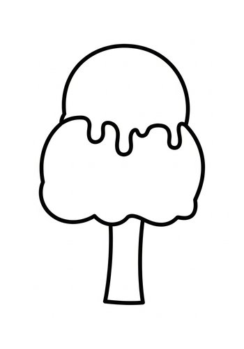 Yummy Ice Cream Coloring Page For Kids