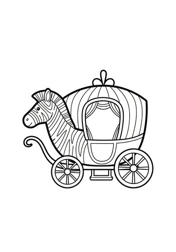 Zebra Carriage Coloring Page For Kids