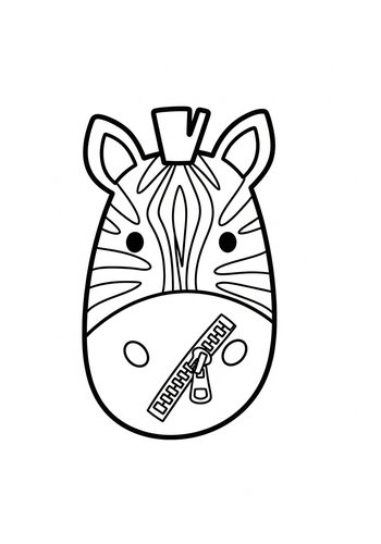 Zebra With Zipper Coloring Page