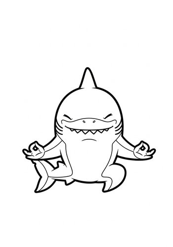 Zen Shark Coloring Page: Find Your Inner Peace