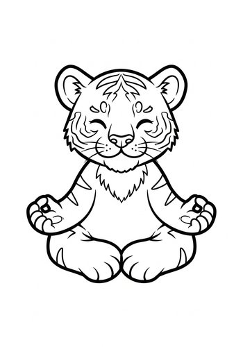 Zen Tiger Coloring Page: Find Your Inner Peace