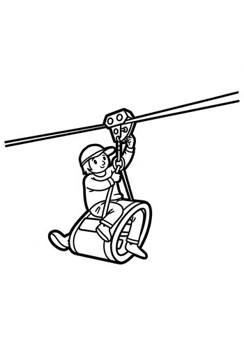 Zip Line Adventure Coloring Page
