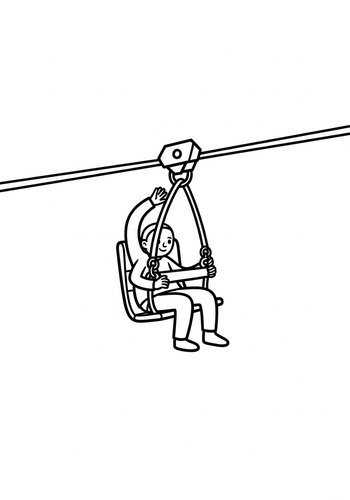 Ziplining Adventure Coloring Page