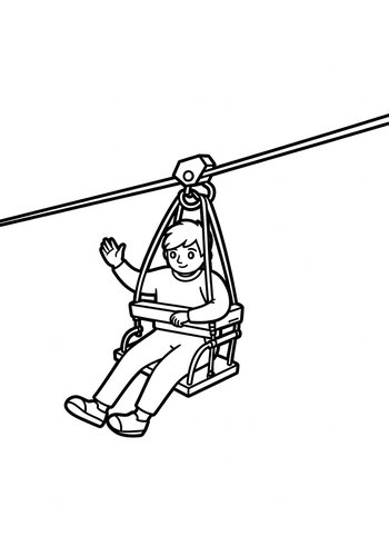 Ziplining Adventure Coloring Page