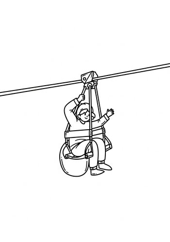 Ziplining Fun: Coloring Adventure