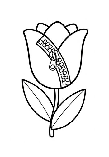 Zippered Flower Power Coloring Page