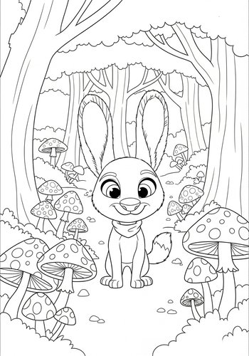Zootopia: Exploring A Magical Forest Coloring Page